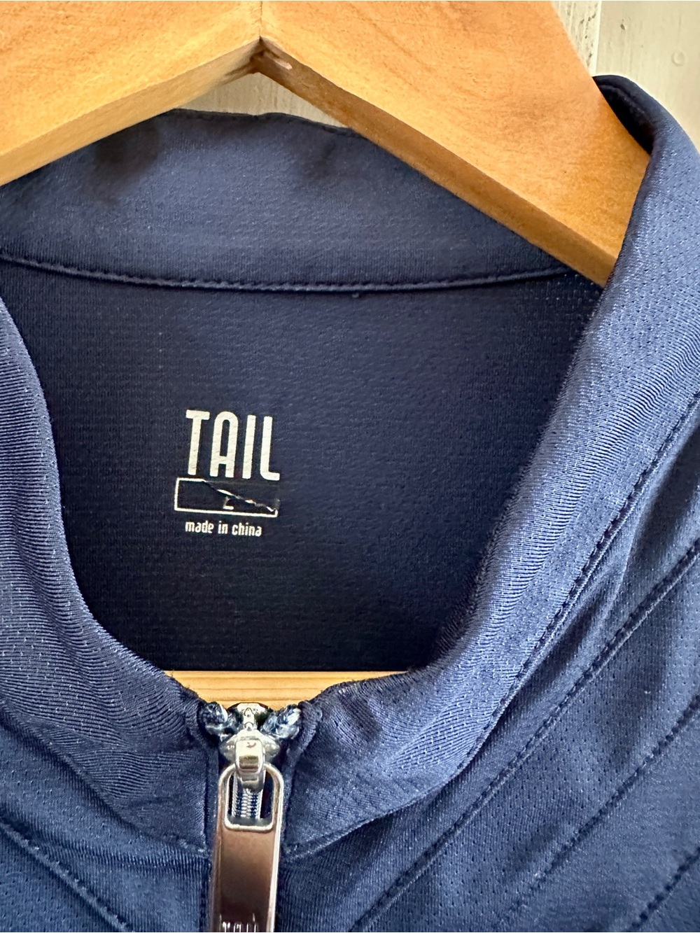 TAIL Golf Navy Blue Zip Mock Neck Short Sleeve Performance Top Women’s Size L - Picture 2 of 7